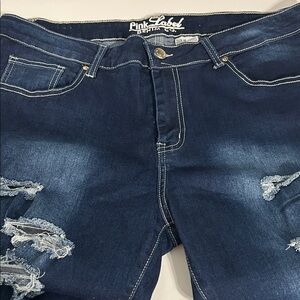 Pink Label Women's Dark Blue Boyfriend Jeans